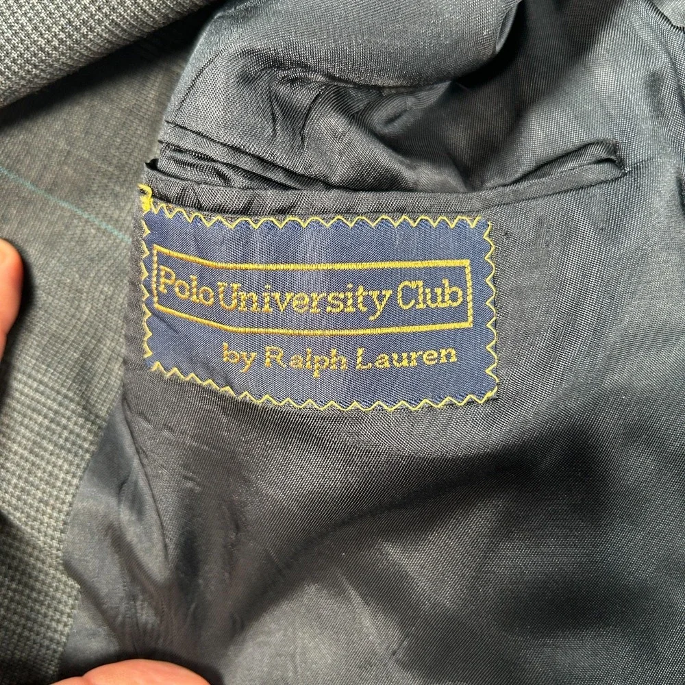 Vintage Polo Ralph Lauren Blazer Coat Mens 40 Gray Wool Polo University Club USA